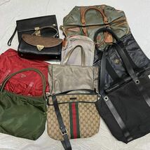 1円スタート！ ブランドバッグまとめ売り GUCCI BVLGARI PRADA dunhill HUNTING WORLD ショルダーバッグ ハンドバッグ トートバッグ_画像1