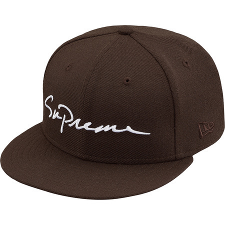 送料無料 ブラウン　18AW　7 1/4 　57.5センチ　Supreme Classic Script New Era CAP クラシック スクリプト ニューエラ キャップ