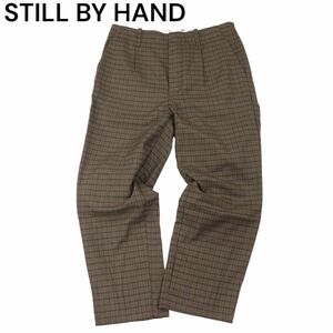 STILL BY HAND スティルバイハンド PT0873 秋冬 ウール フラノ★ ストレッチ チェック スラックス パンツ Sz.46　メンズ　I3B00592_9#Q