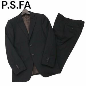 P.S.FA パーフェクトスーツファクトリー 通年 総裏★ シャドーストライプ セットアップ スーツ Sz.Y6　メンズ 黒 ビジネス　I3T01325_9#O