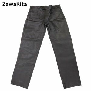 ZawaKita ザワキタ 牛革★ リアル カウ レザー パンツ Sz.38　メンズ 黒 バイク オートバイ ツーリング　I3B00646_9#Q