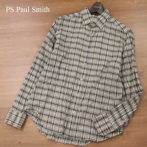 PS Paul Smith ポールスミス 通年 長袖 ボタンダウン チェック シャツ Sz.L　メンズ 日本製　I3T01384_9#C