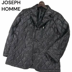 JOSEPH HOMME ジョセフ オム 秋冬 ダイヤ キルティング★ 光沢 ダウン ジャケット Sz.46　メンズ 黒　I3T01404_9#N