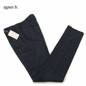 [ новый товар 19AW] agnes b. homme Agnes B Homme осень-зима шерсть .* тонкий слаксы брюки Sz.38 мужской темно-синий обычная цена 2.7 десять тысяч I3B00628_9#Q