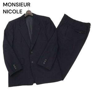 希少 初期★ MONSIEUR NICOLE ムッシュ ニコル ユキオコバヤシ 通年 総裏 セットアップ スーツ Sz.M　メンズ ネイビー　I3T01441_9#O