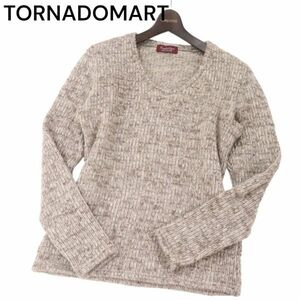 TORNADOMART トルネードマート 秋冬 イタリア製生地★ スライバー ミックスジャージー ウール ニット セーター Sz.L　メンズ　I3T01419_9#K