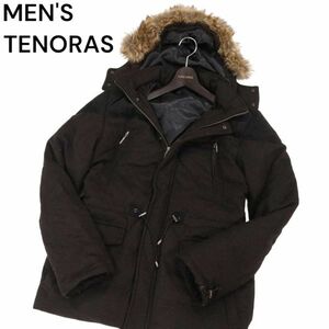 MEN'S TENORAS メンズティノラス 秋冬 ファー★ 千鳥柄 ウール ダウン ジャケット コート Sz.L　メンズ　I3T01509_A#N