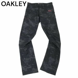 OAKLEY オークリー スカルコレクション スカル刺繍★ 立体裁断 ストレッチ 総柄 パンツ スラックス Sz.31　メンズ ゴルフ　I3B00675_A#R