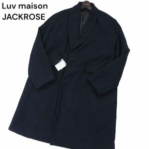 【新品 未使用】 Luv maison JACKROSE ジャックローズ 秋冬 ショールカラー★ チェスター コート Sz.L　メンズ ネイビー　I3T01485_A#N