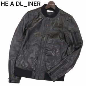 HEADL_INER ヘッドライナー 羊革★ ラム レザー MA-1 フライト ジャケット Sz.44　メンズ 黒　I3T01614_A#N