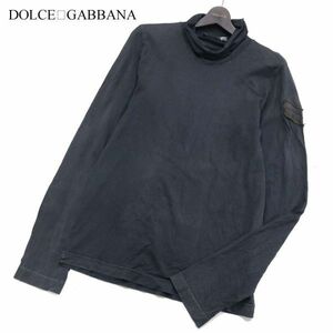 DOLCE＆GABBANA ドルチェ＆ガッバーナ 通年 腕章ワッペン★ 長袖 ハイネック カットソー ロンTシャツ Sz.48　メンズ　I3T01556_A#C