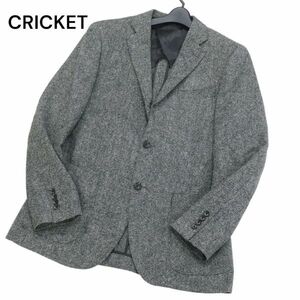 CRICKET クリケット 英国 MOON生地★ 秋冬 ウール ツイード テーラード ジャケット Sz.50　メンズ グレー　I3T01682_A#N