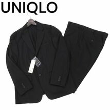 【新品 未使用】 UNIQLO ユニクロ 通年 2way ストレッチ ジャケット & パンツ セットアップ スーツ Sz.L/95cm　メンズ 黒　I3T01642_A#O_画像1