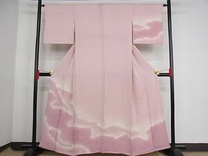 平和屋-こころ店■訪問着　霞芝地紋　暈し染め　着丈160cm　裄丈64.5cm　正絹　逸品　B-np8493