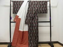 平和屋1■本場大島紬　色紙重ね吉祥花文　やまと誂製　逸品　1yc0006_画像3