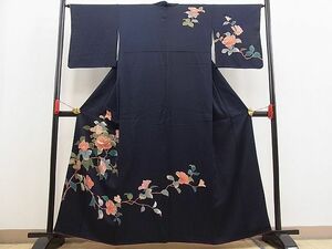 平和屋野田店■訪問着　手描き　枝花文　逸品　n-pk3201