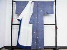 平和屋-こころ店■上質な小紋　枝橘　たたき染め　着丈155cm　裄丈64cm　正絹　逸品　B-np9105_画像3