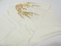 平和屋2■和装小物　上質な帯揚げ10枚　霞　飛鶴草花　梅　丹後ちりめん　刺繍織り　雲取り梅　暈し染め　金彩など　逸品　未使用　ih575_画像4