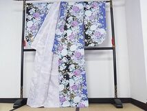 平和屋-こころ店■小振袖　二尺袖　草花文　薔薇　着丈163cm　裄丈67cm　洗える着物　A-cs5356_画像2