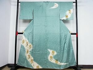 平和屋-こころ店■訪問着　草花花鳥文　暈し染め　着丈158cm　裄丈64cm　正絹　逸品　B-np8857