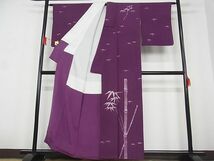 平和屋-こころ店■訪問着　ろうけつ染め　笹竹文　着丈157cm　裄丈64.5cm　正絹　逸品　B-wt9488_画像2