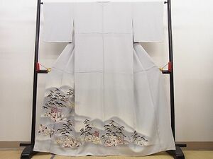 平和屋野田店■豪華色留袖　遠山御所車花文　暈し染め　金彩　逸品　n-hj6328