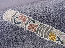 平和屋野田店■訪問着　刺繍　椿横笛文　金彩　逸品　n-hj6330_画像7