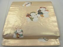 平和屋1■六通柄袋帯　唐織　唐子　金糸　逸品　1yc0284_画像1