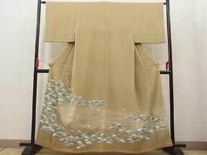 平和屋野田店■豪華色留袖　飛鶴御所解文　暈し染め　逸品　n-hv2509