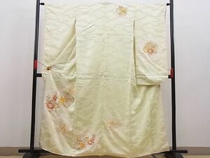 平和屋野田店■豪華振袖　総刺繍　駒刺繍　雲重ね草花文　金銀糸　逸品　n-je3543