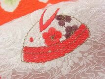 平和屋1■七五三　女の子　7歳　祝着・作り帯・小物セット　駒刺繍　絞り　鈴　雪うさぎ舞花文　逸品　ze6576_画像6