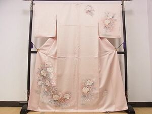 平和屋1■訪問着　刺繍　草花文　暈し染め　逸品　eg0474