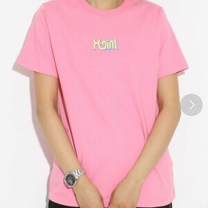 X-girl CURVE LOGO S/S REGULAR TEE pink