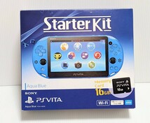 ★美品　SONY　PlayStation Vita PCH-2000 ZA23 アクアブルー Wi-Fiモデル　starter kit 16GB付き PS VITA ソニー★_画像1