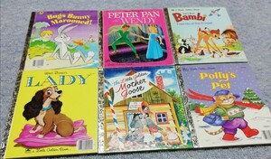  English picture book a little Garden book 6 pcs. Disney Vintage retro foreign book Bambi Peter Pan pi-ta rabbit other child book 