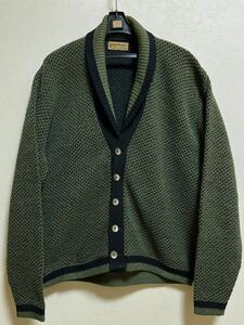 50s puritan カーディガン 46（L位）ショールカラー 緑 ニット セーター 50年代 ヴィンテージ ロカビリー 60s CAMPUS PENNEYS TOWNCRAFT