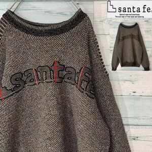 《刺繍ロゴ》サンタフェ ビッグ刺繍ロゴ ニット90s XL ビッグサイズ 古着 ニットセーター