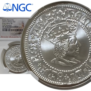 【動画掲載】 2022 NGC イギリス 最高鑑定 ファーストリリース PF70 ULTRA CAMEO 2ポンド 銀貨 ヘンリー7世 モダンコイン アンティーク