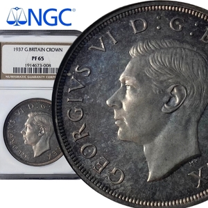 【1円〜】 1937 イギリス PF65 ジョージ6世 クラウン 銀貨 プルーフ NGC 動画掲載 アンティーク モダンコイン 英国 britain 資産保全