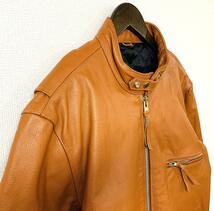 Freeclom フリークロム ライダースジャケット GENUINE LEATHER SPORTWEAR バッファローレザー 水牛 サイズ50 メンズ_画像8