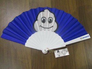  new goods unused goods / not for sale *MICHELIN( Michelin ) original fan *7424943/4352* blue * brand / popular * postage 520 jpy 