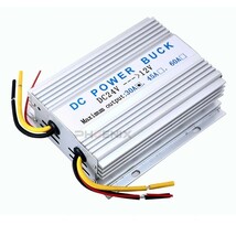 コンバーター DC24V→12V MAX/30A 冷却ファン 電圧 変換器 デコデコ dc-dc シルバー_画像1