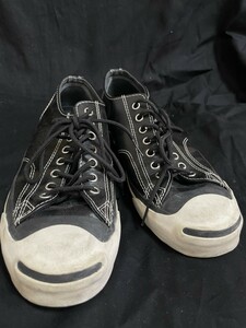 ◆CONVERSE JACKPERCEL コンバース ジャックパーセル 黒 オールレザー 26.5 cm　ブラック