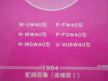 旧車　日産　シビリアン　サービスマニュアル　配線図集　追補版1　1984年　UW40　MW40　MGW40　FW40　FGW40　VUSW40　_画像2