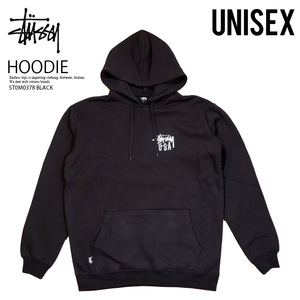 # new goods #STUSSY Stussy Parker USA LCB HOOD hood #f-ti pull over Logo #MENS(S)# black #ST0M0378