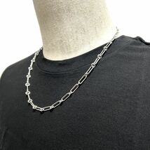 20.5inches 新品 TOMWOOD トムウッド Box Chain ボックス チェーン ネックレス シルバー Large ボックスチェーン バングル ロゴ_画像3