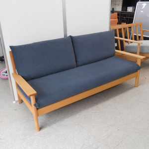 .. industry 3 seater . sofa chigsa series WK11SOR dark gray series wooden frame kitsu exist Mark HIDA armrest . cushion lack of Sapporo city west district 