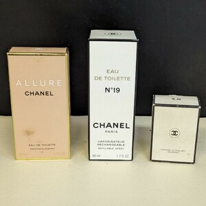 シャネル香水　CHANEL香水　未使用品　長期保管品　NO19 50ml オードトワレ　NO5 ＰＡＲＦＵＭ　7ml　ALLURE 50ml 現状品扱い　箱付き