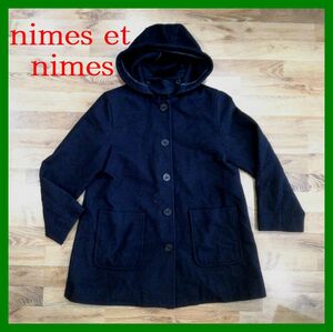 1999円nimes et nimesコート サイズ1 紺 ネイビー