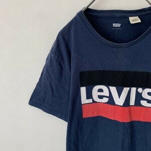 [KWT1193] Levi’ｓ 半袖Tシャツ メンズ ネイビー Ｌ ポス